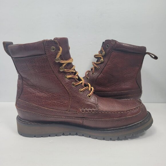 Polo Ralph Lauren Willingcott Men's Brown Leather Lace-Up Boots 14323 US Size 8D - Picture 5 of 11